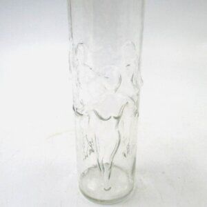 Libbey Nude Women Figures Highball Tall Glass Vase – Vintage Sculptural Glass